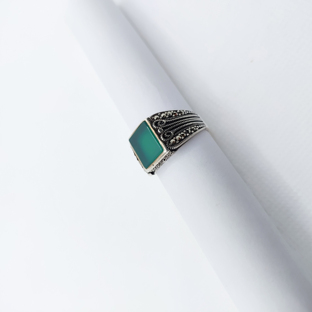 انگشتر نقره مردانه ترک کد 47