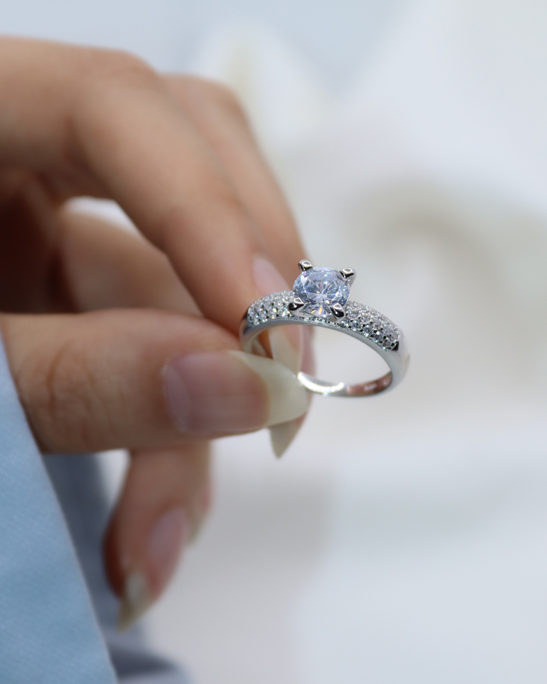 انگشتر نقره زنانه کد 10