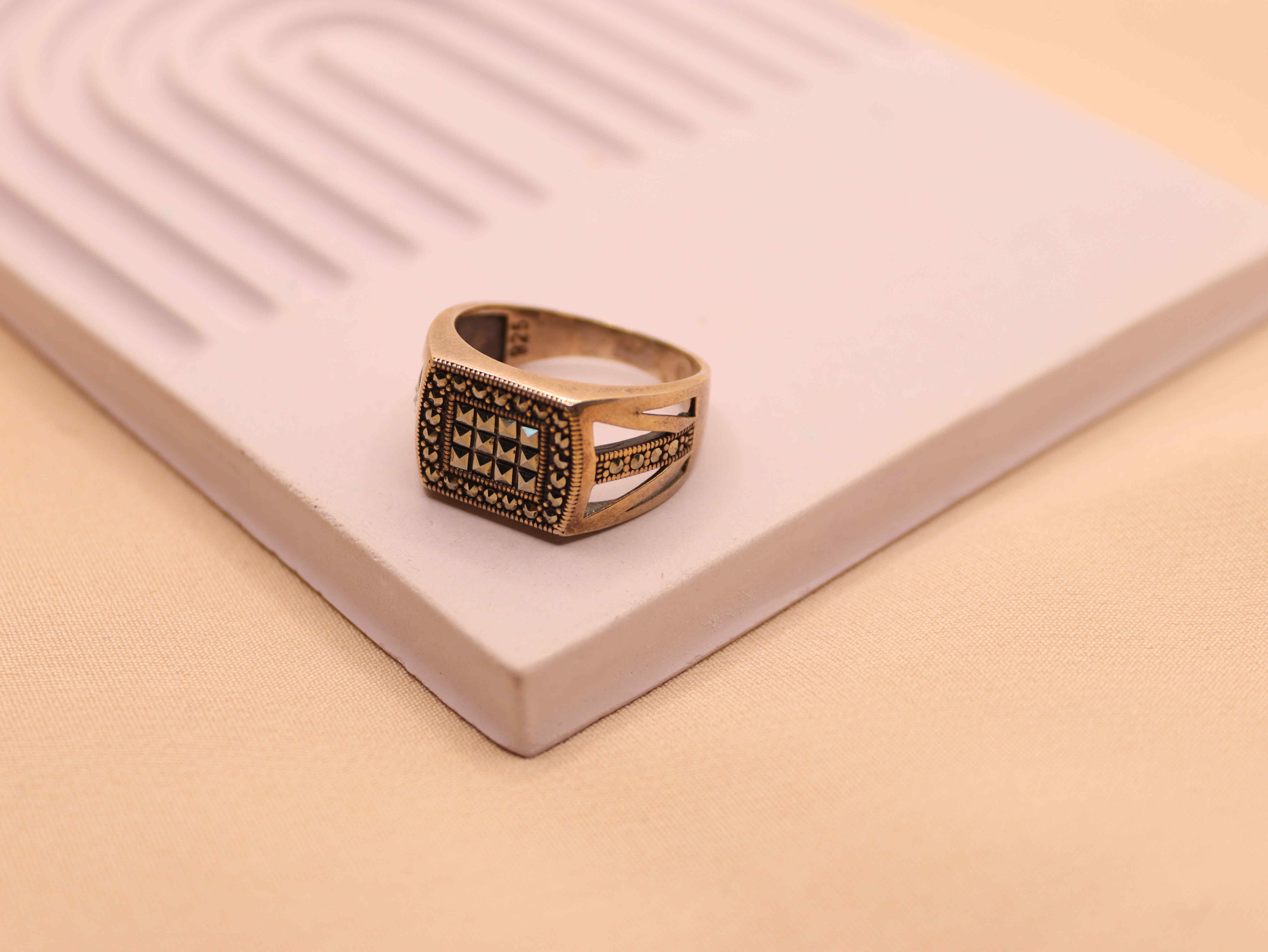 انگشتر نقره مردانه ترک کد 21