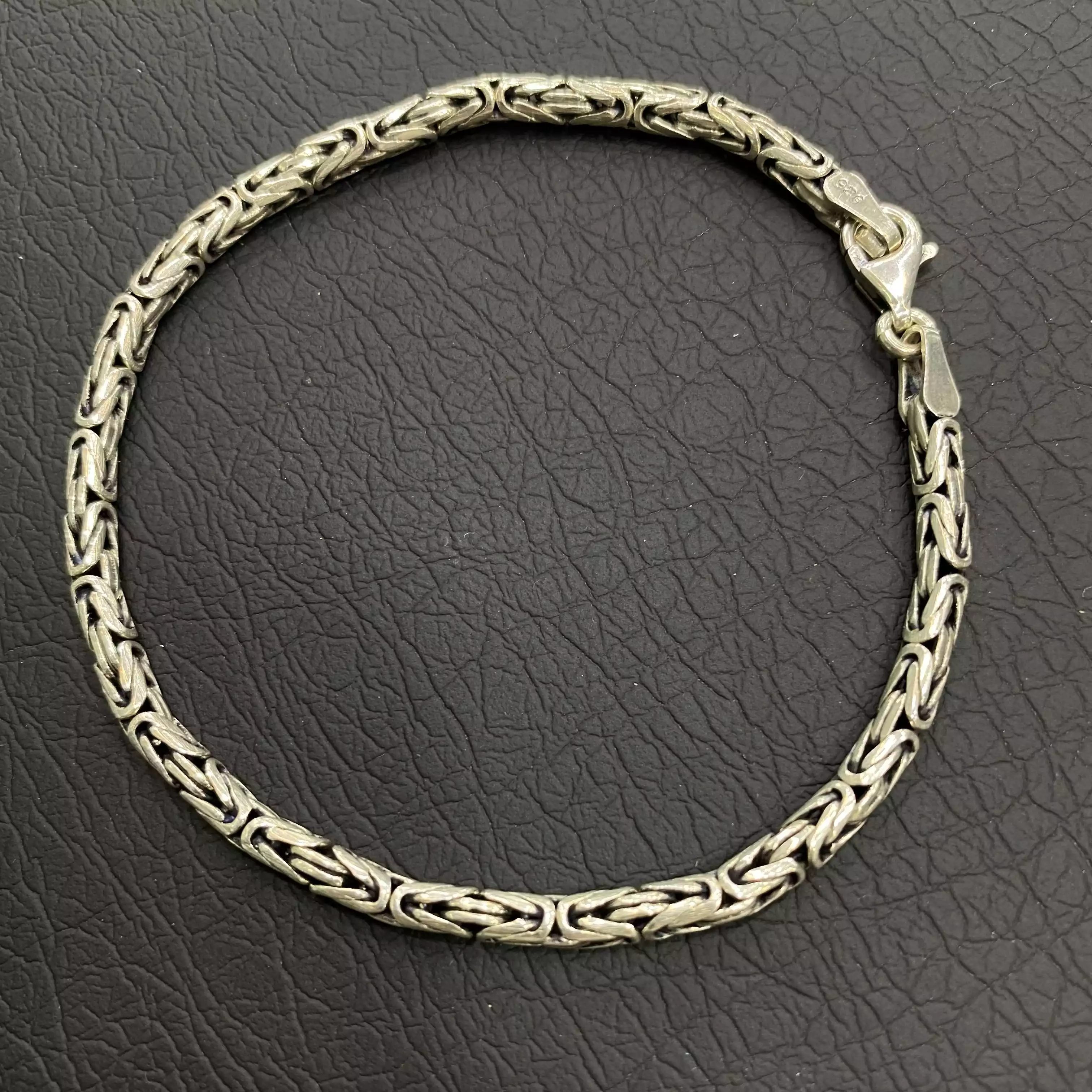 دستبند نقره مردانه کد 2