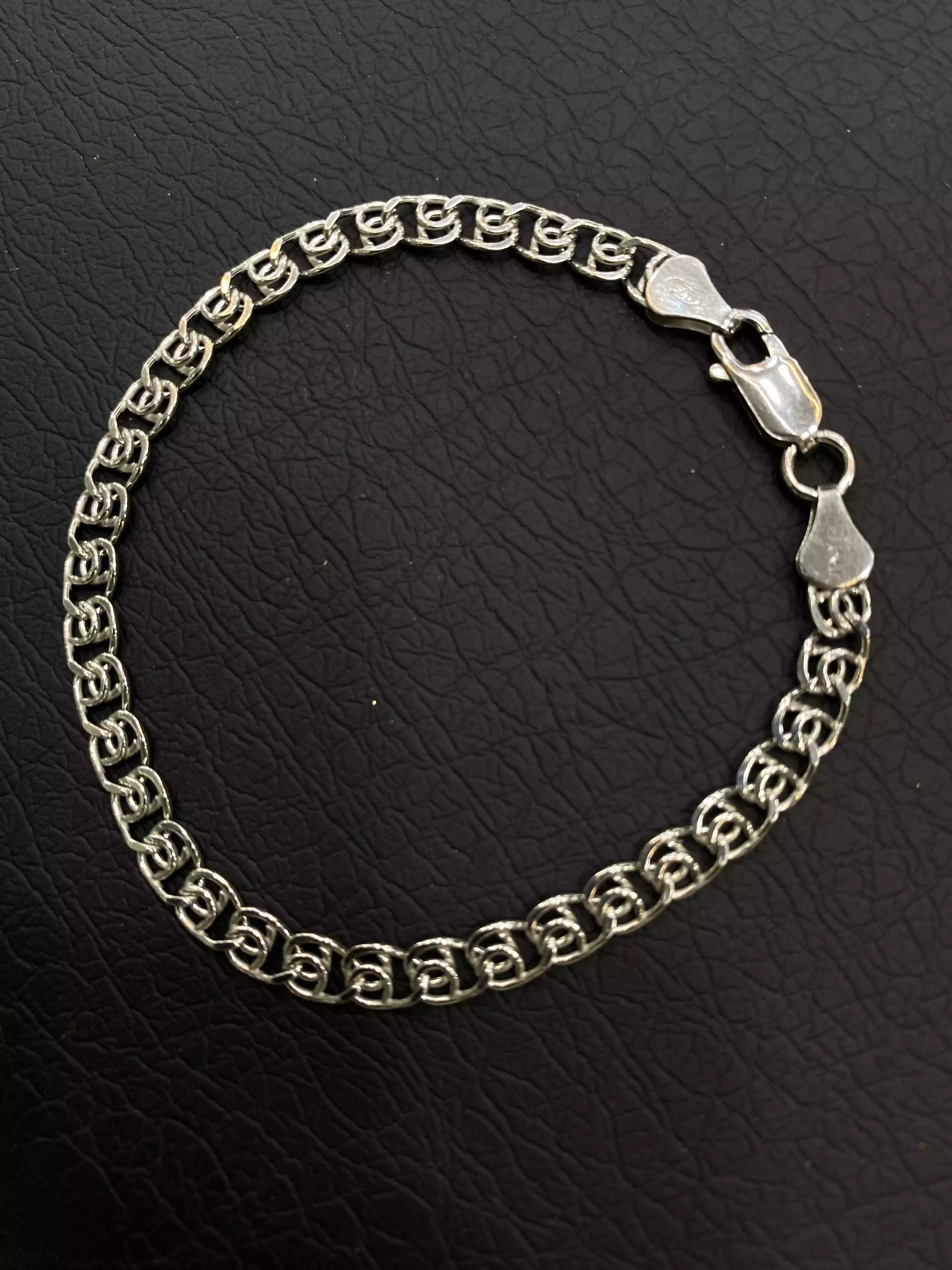 دستبند نقره مردانه کد 4