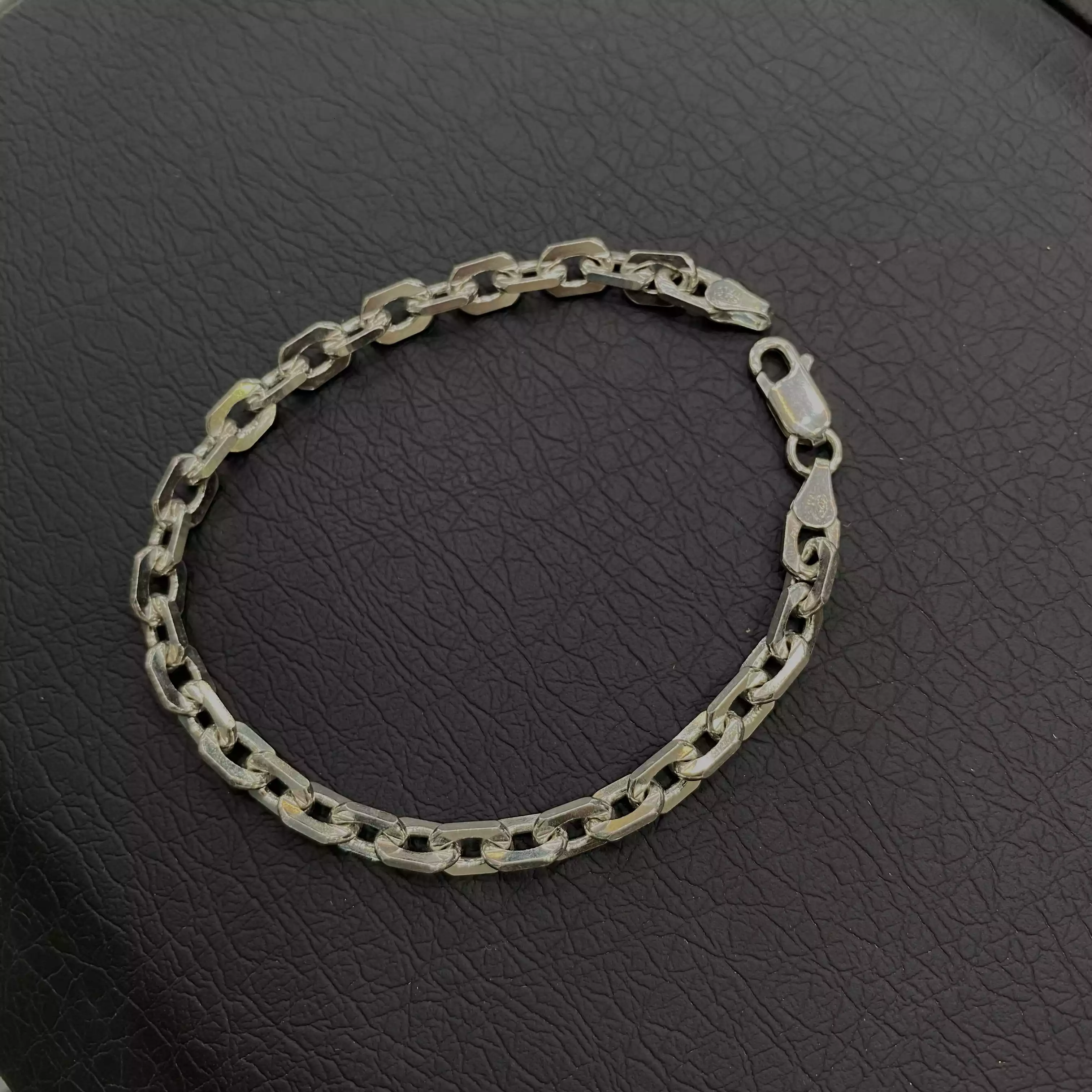 دستبند نقره مردانه کد 3