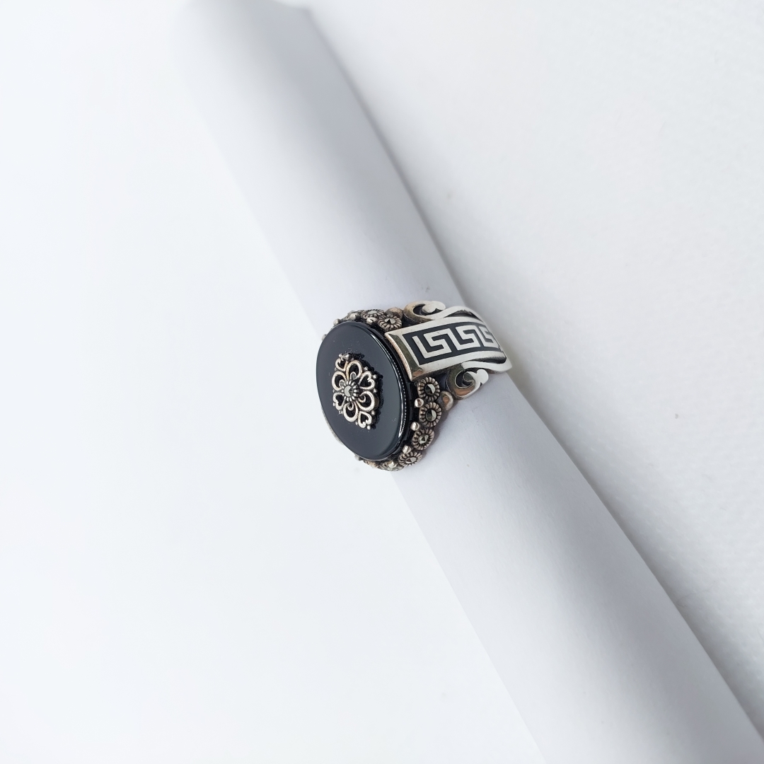 انگشتر نقره مردانه ترک کد 48