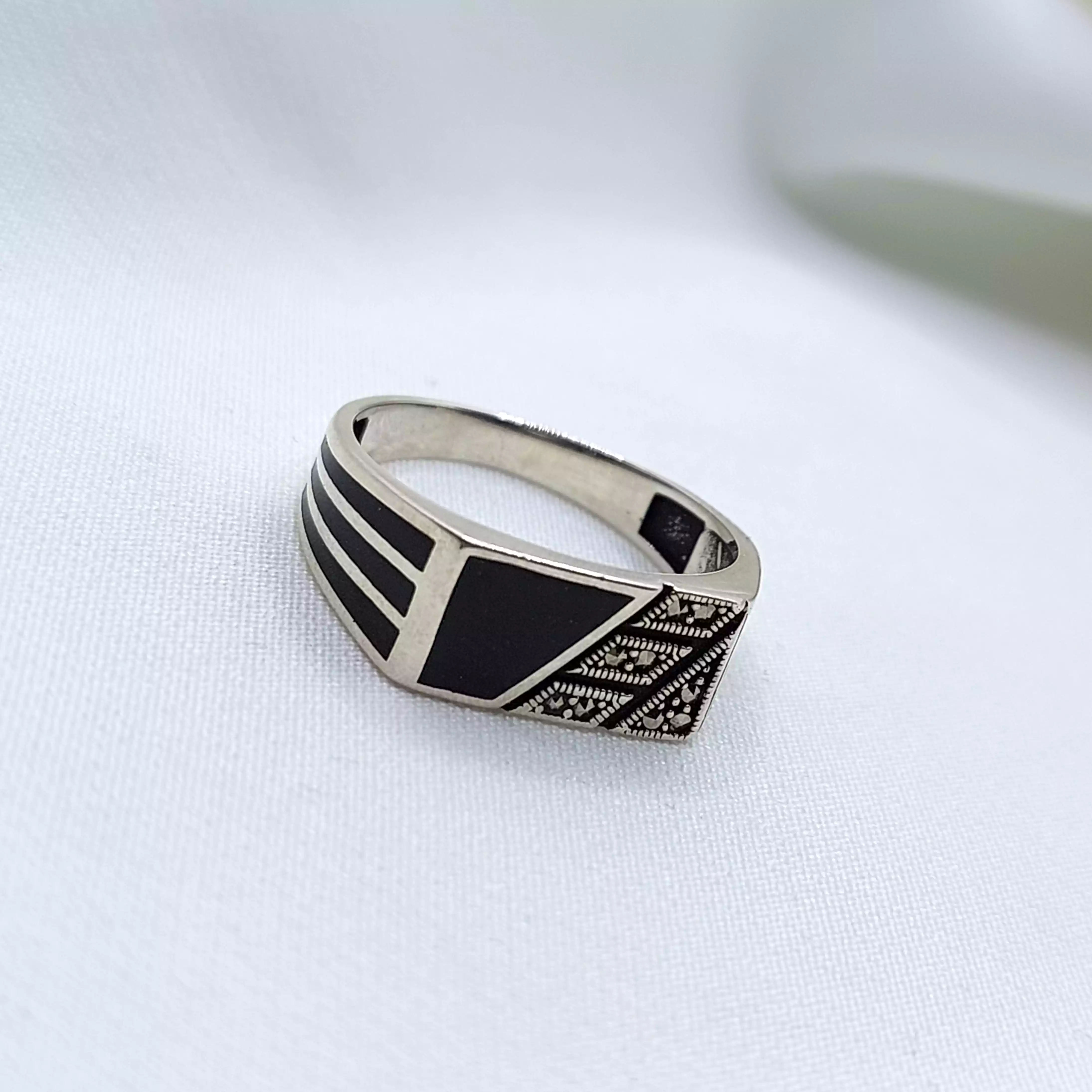 انگشتر نقره ترک مردانه کد 91