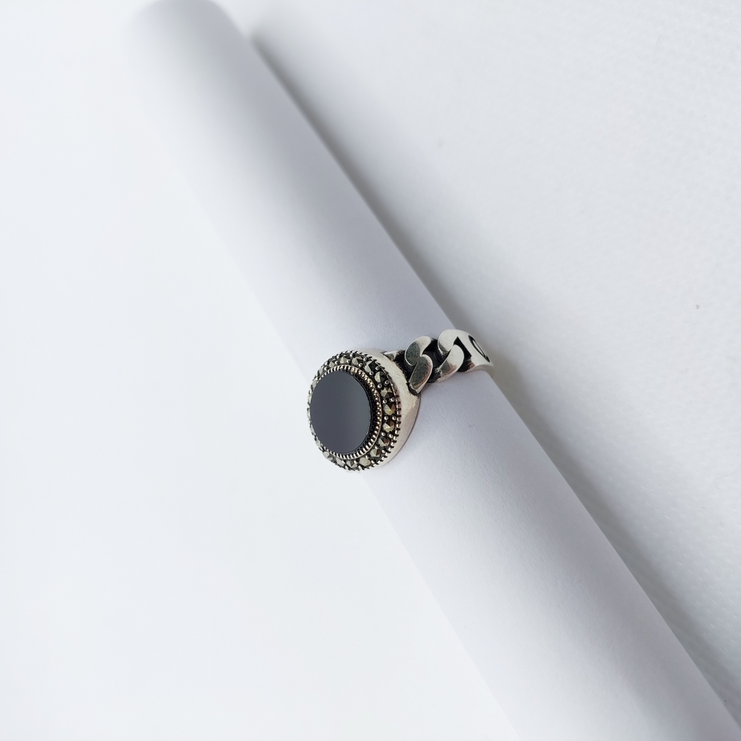 انگشتر نقره مردانه ترک کد 45